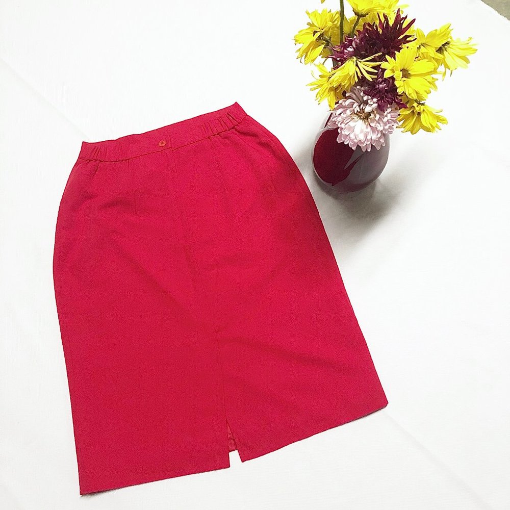 Cute Cherry Red Pencil Skirt Vintage 8 or XS